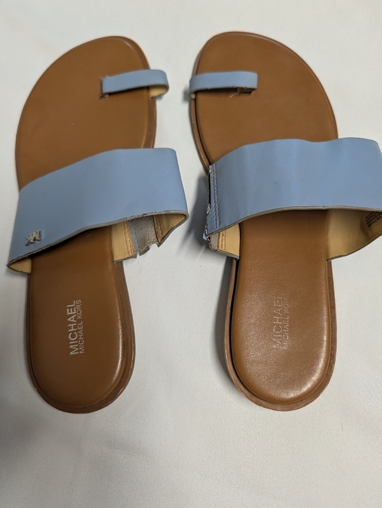 MICHAEL Michael Kors Shoes - MICHAEL Michael Kors August Blue Slide Sandals for Women Size 10